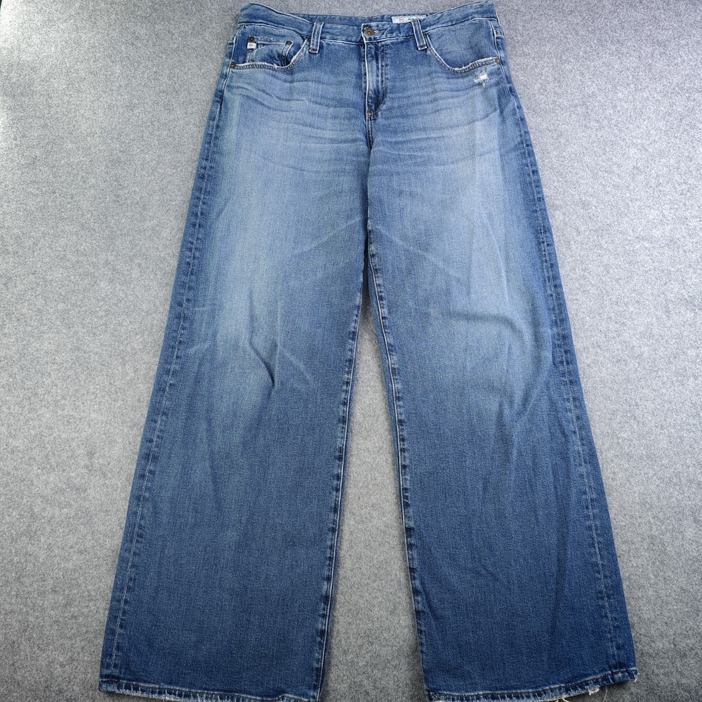Ag Adriano Goldschmied Adria Jeans Women's 31 Wide Leg Medium Wash High Rise